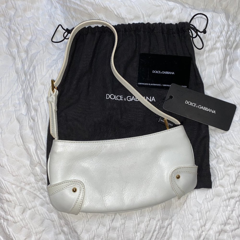 DOLCE & GABBANA white leather mini shoulder bag - Picture 13 of 14